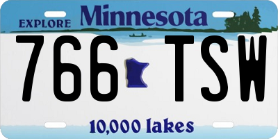 MN license plate 766TSW