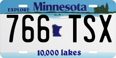 MN license plate 766TSX