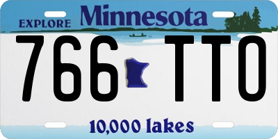 MN license plate 766TTO