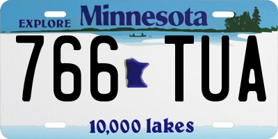 MN license plate 766TUA