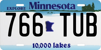 MN license plate 766TUB