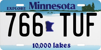 MN license plate 766TUF