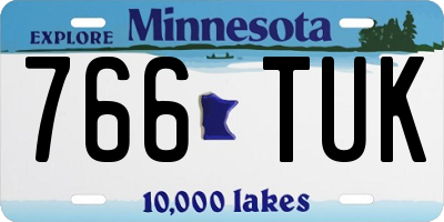 MN license plate 766TUK