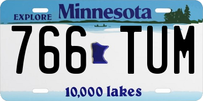 MN license plate 766TUM