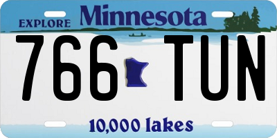 MN license plate 766TUN