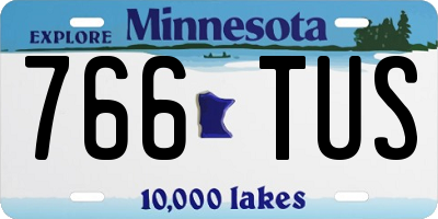 MN license plate 766TUS