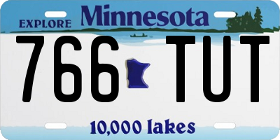 MN license plate 766TUT