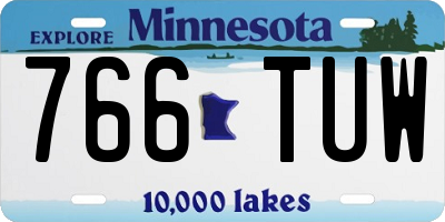 MN license plate 766TUW