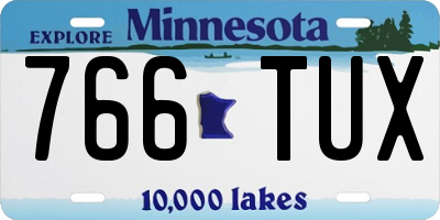 MN license plate 766TUX