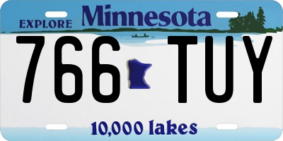 MN license plate 766TUY