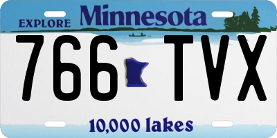 MN license plate 766TVX