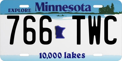MN license plate 766TWC