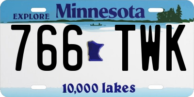 MN license plate 766TWK