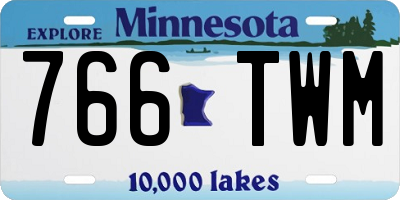 MN license plate 766TWM