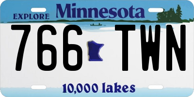 MN license plate 766TWN