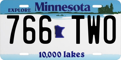 MN license plate 766TWO
