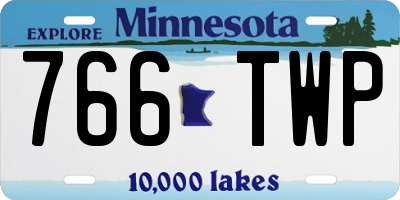 MN license plate 766TWP