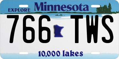 MN license plate 766TWS