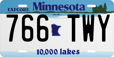 MN license plate 766TWY
