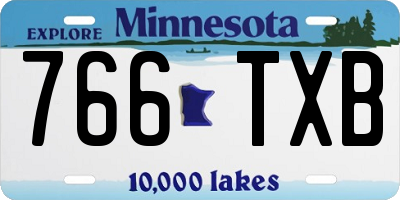 MN license plate 766TXB