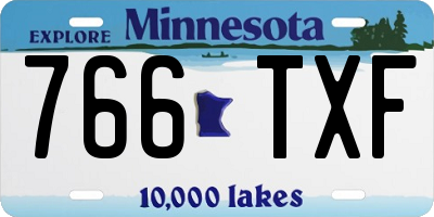 MN license plate 766TXF