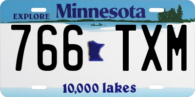 MN license plate 766TXM