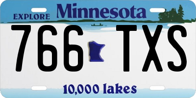 MN license plate 766TXS