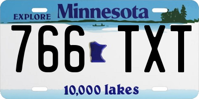 MN license plate 766TXT