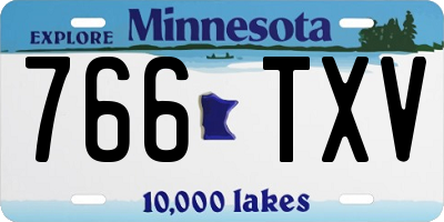 MN license plate 766TXV