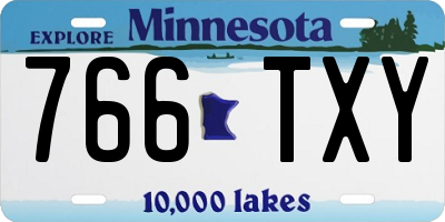 MN license plate 766TXY