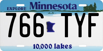 MN license plate 766TYF