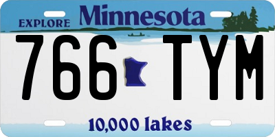 MN license plate 766TYM