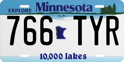 MN license plate 766TYR
