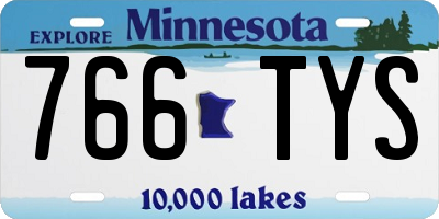 MN license plate 766TYS