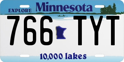 MN license plate 766TYT