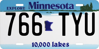 MN license plate 766TYU