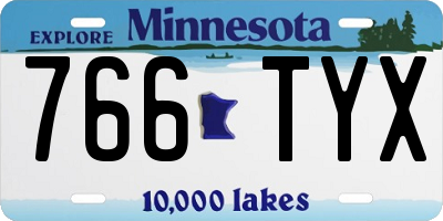 MN license plate 766TYX