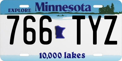 MN license plate 766TYZ