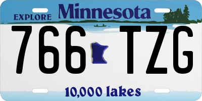 MN license plate 766TZG