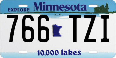 MN license plate 766TZI