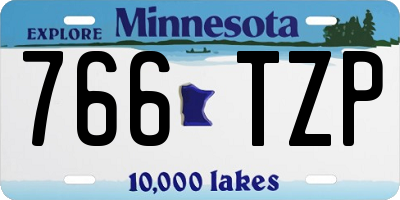 MN license plate 766TZP