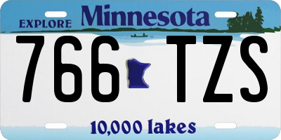 MN license plate 766TZS