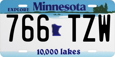 MN license plate 766TZW