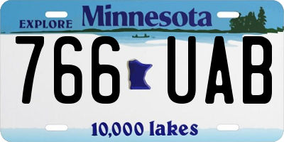 MN license plate 766UAB