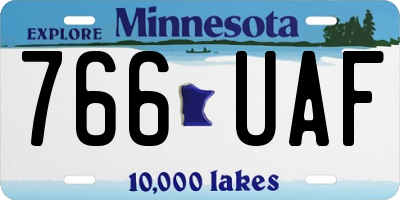 MN license plate 766UAF