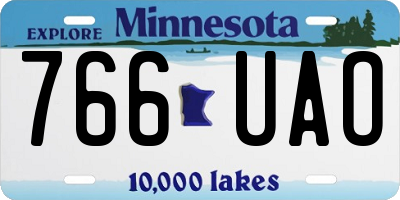 MN license plate 766UAO