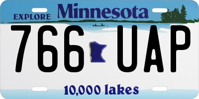 MN license plate 766UAP