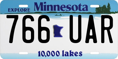MN license plate 766UAR