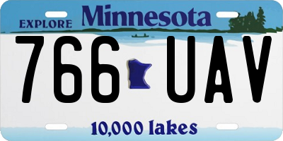 MN license plate 766UAV