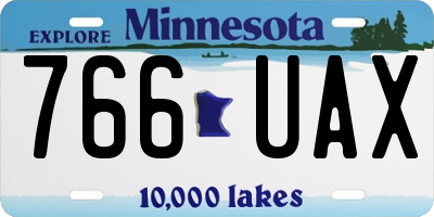 MN license plate 766UAX